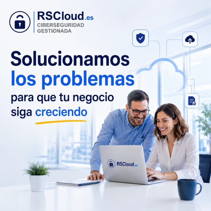 Asesores de RS Cloud ayudando a una cliente a proteger su negocio